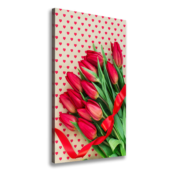 Canvas wall art Red tulips