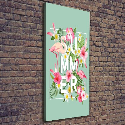 Large canvas wall art Holidays and flamingos