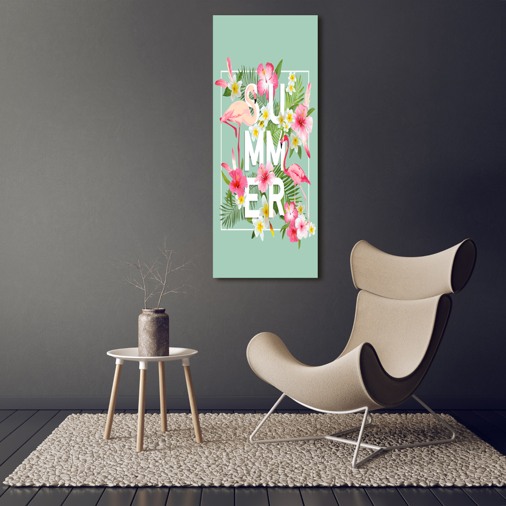 Large canvas wall art Holidays and flamingos