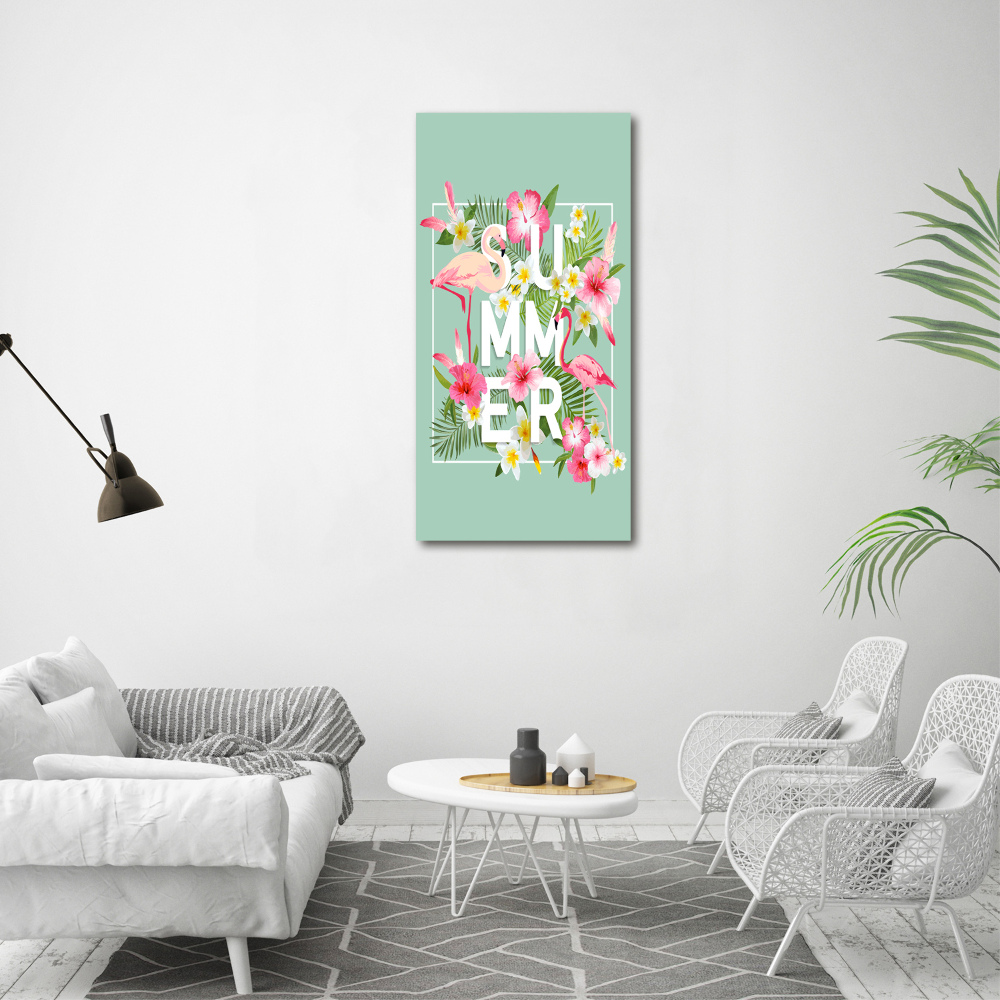 Large canvas wall art Holidays and flamingos