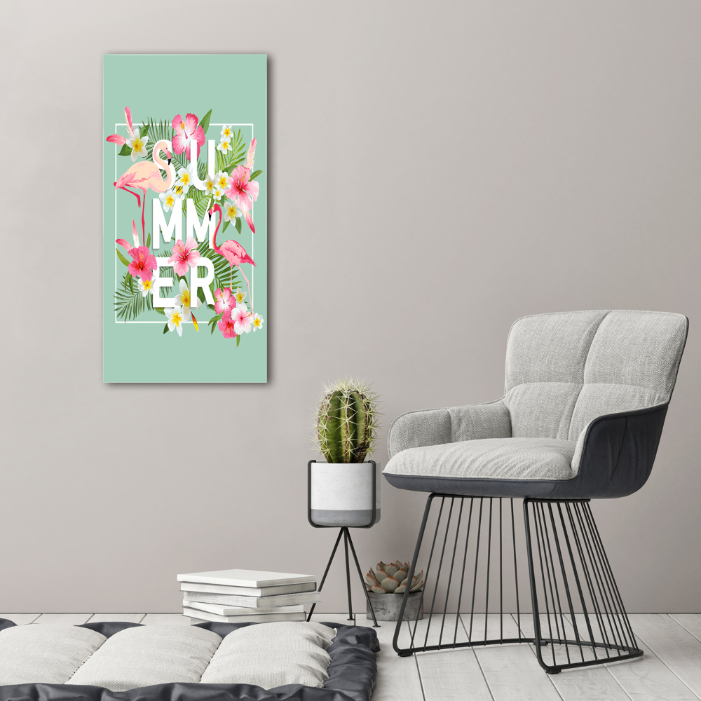 Large canvas wall art Holidays and flamingos