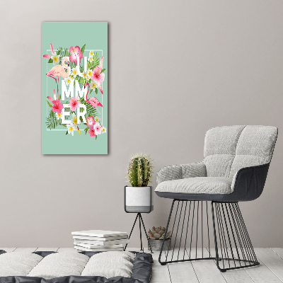 Large canvas wall art Holidays and flamingos