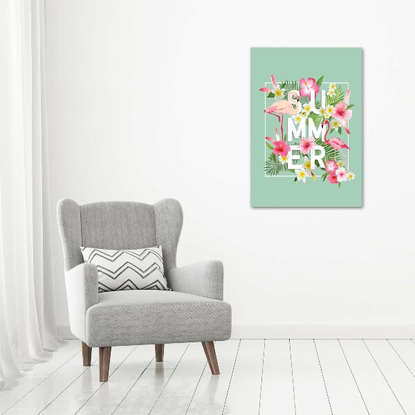 Large canvas wall art Holidays and flamingos