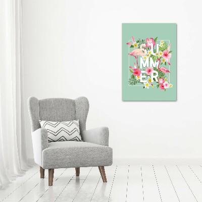 Large canvas wall art Holidays and flamingos