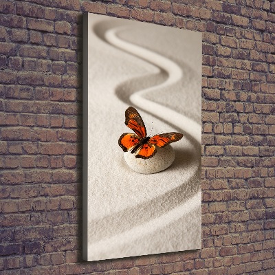 Canvas wall art Zen stone and butterfly