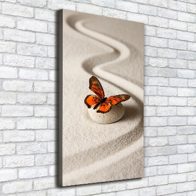 Canvas wall art Zen stone and butterfly