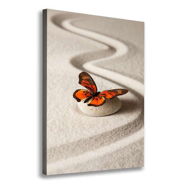 Canvas wall art Zen stone and butterfly