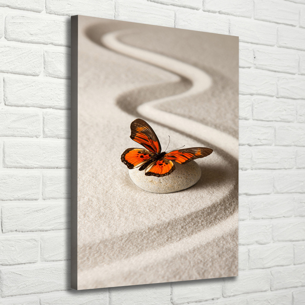 Canvas wall art Zen stone and butterfly