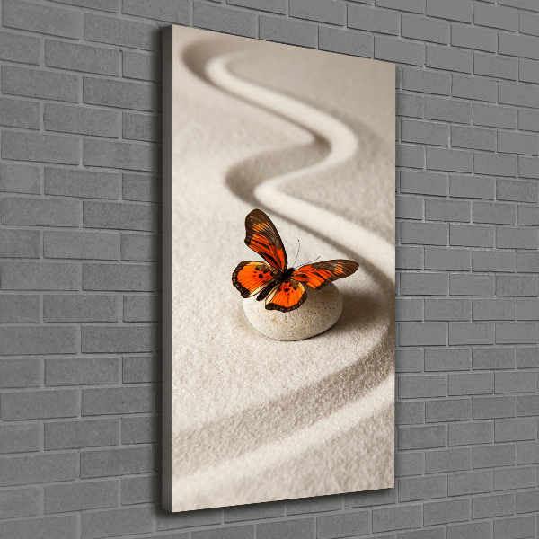 Canvas wall art Zen stone and butterfly