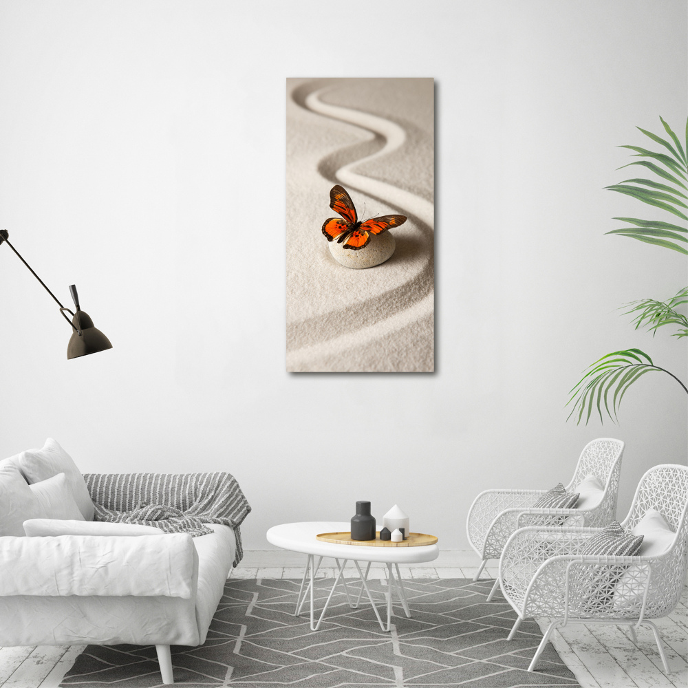 Canvas wall art Zen stone and butterfly