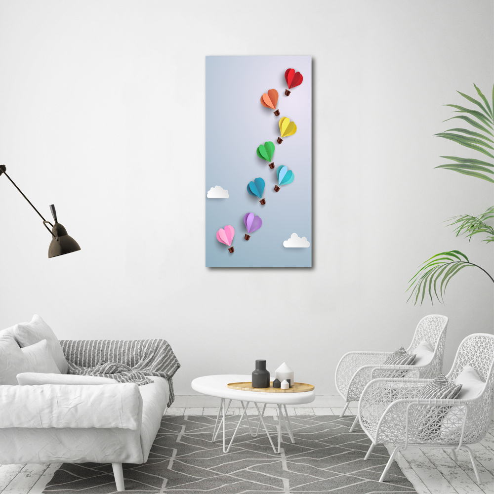 Large canvas wall art Heart balloons