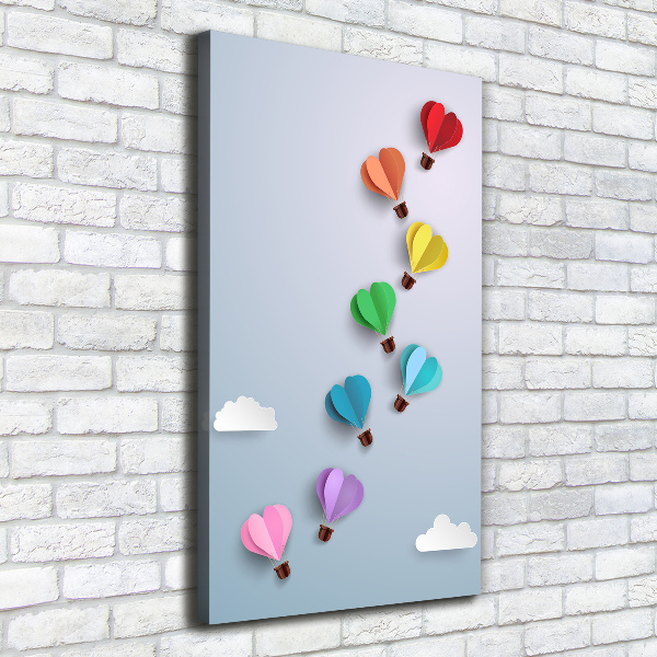 Large canvas wall art Heart balloons