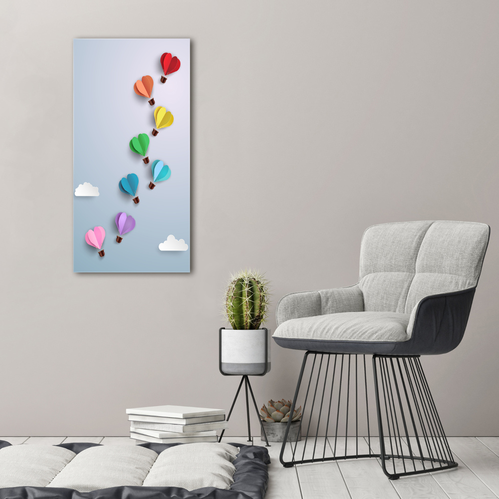 Large canvas wall art Heart balloons