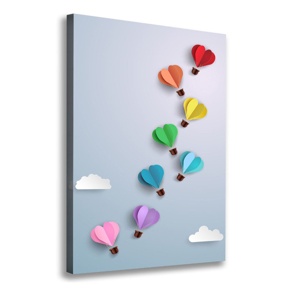 Large canvas wall art Heart balloons