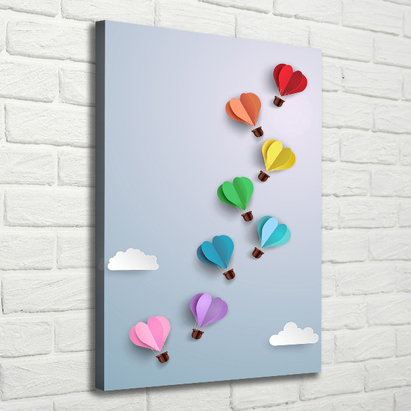 Large canvas wall art Heart balloons