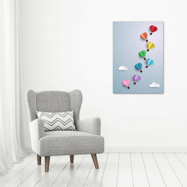 Large canvas wall art Heart balloons