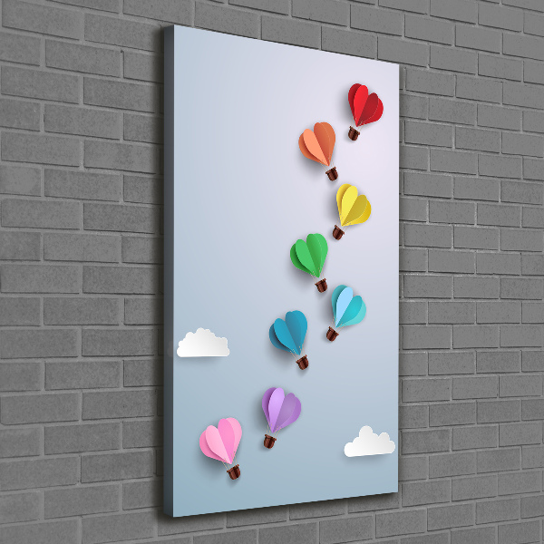 Large canvas wall art Heart balloons