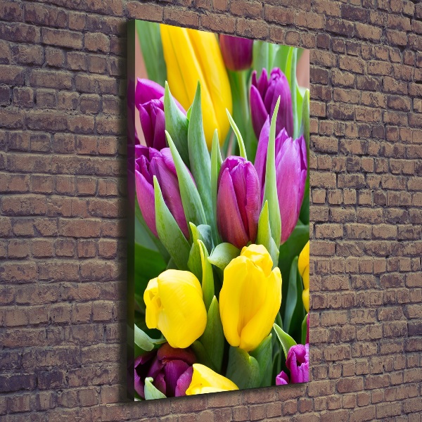 Canvas wall art Colorful tulips