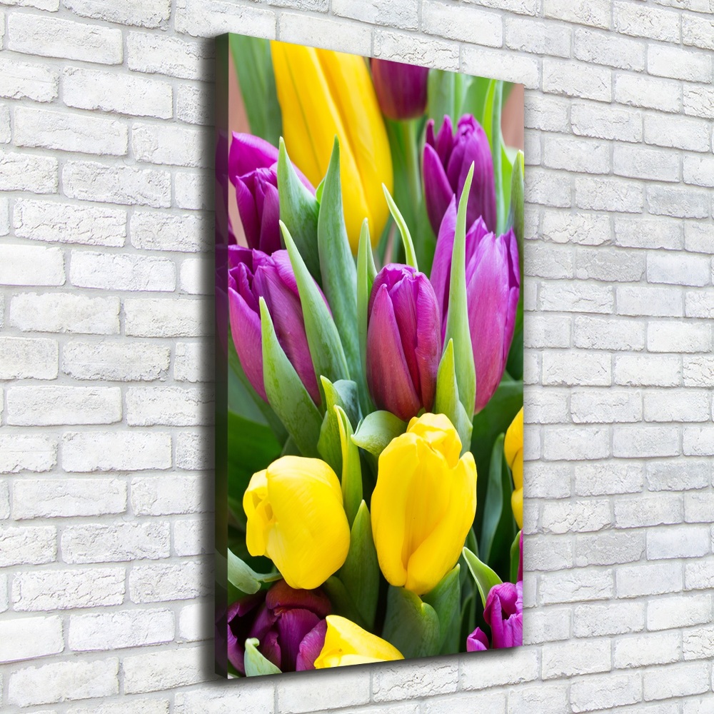 Canvas wall art Colorful tulips