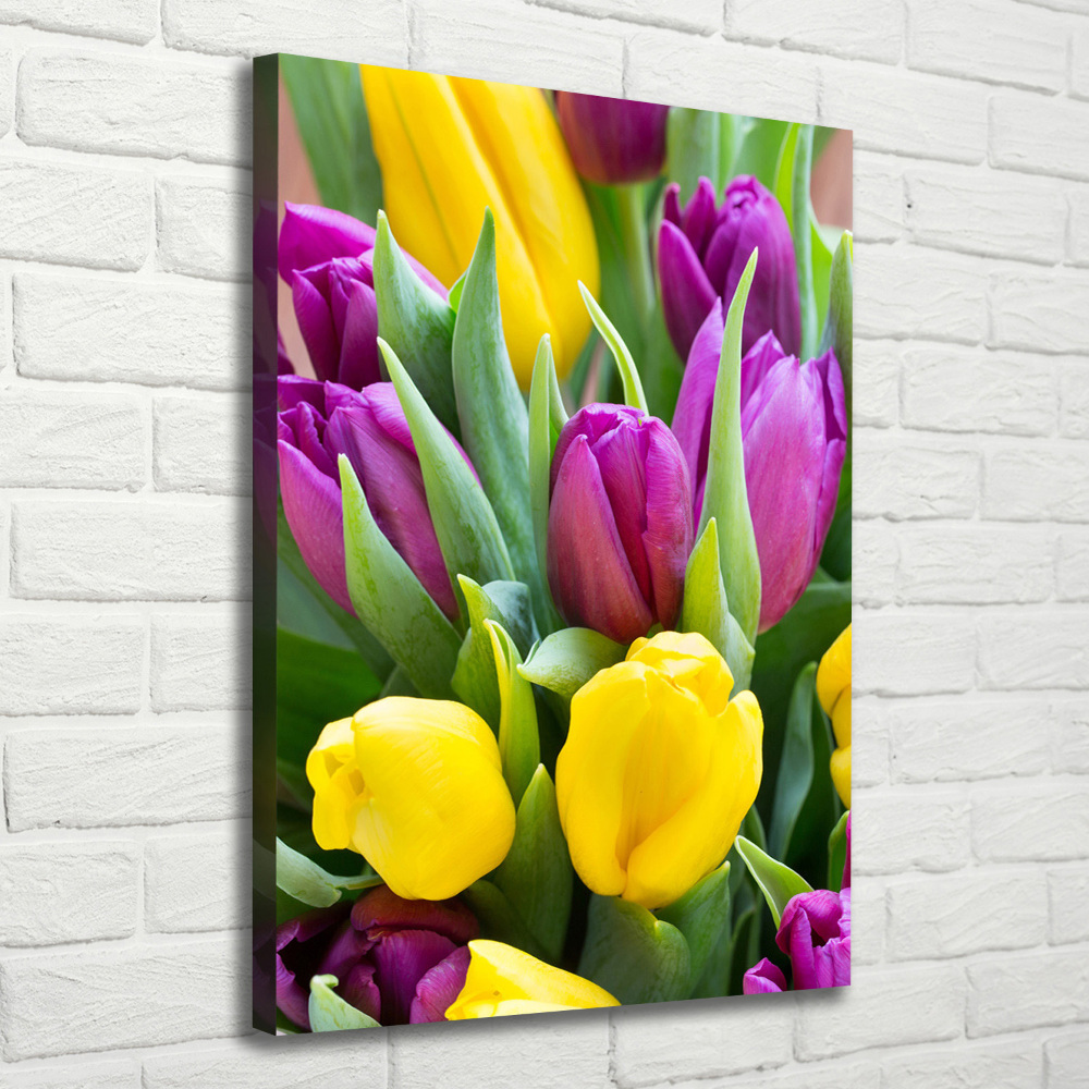 Canvas wall art Colorful tulips