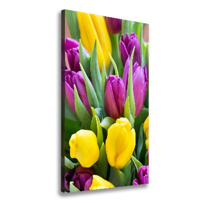 Canvas wall art Colorful tulips