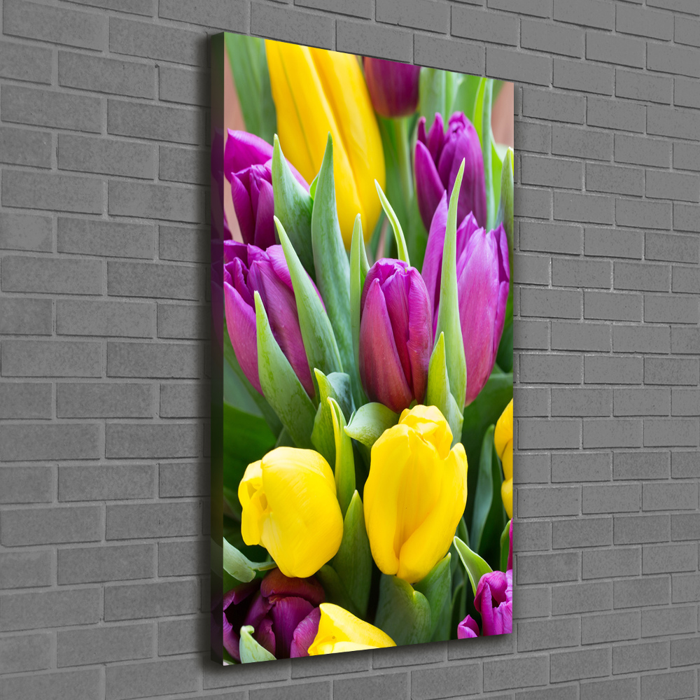 Canvas wall art Colorful tulips