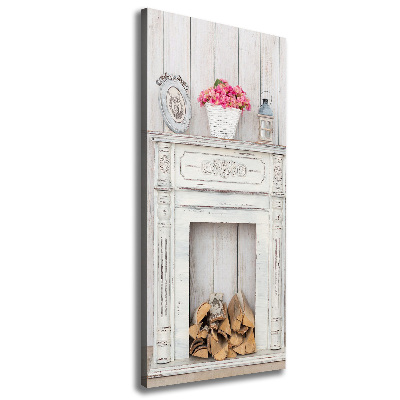 Canvas print Wooden fireplace