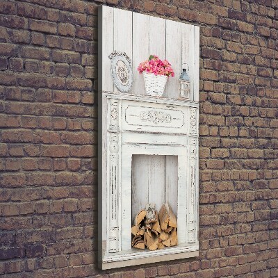 Canvas print Wooden fireplace