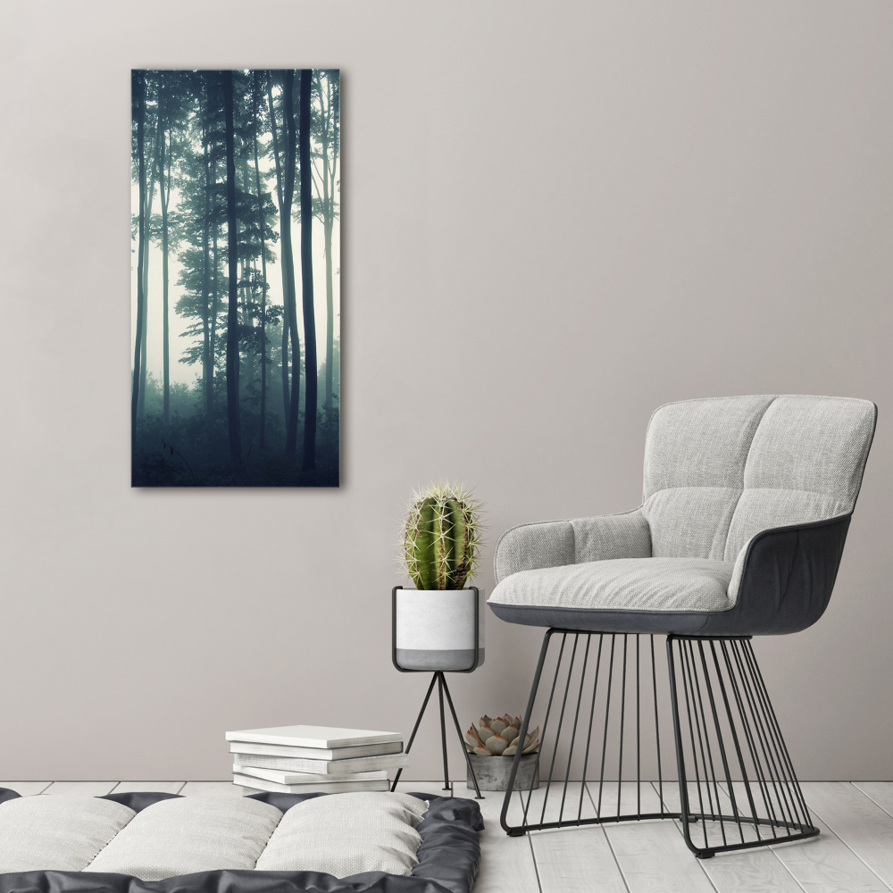 Large canvas wall art Fog in the forest