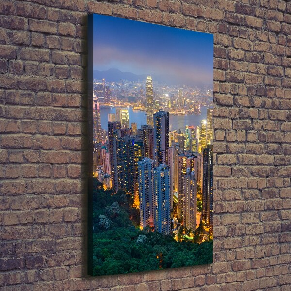 Wall art canvas Hong Kong at night