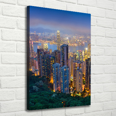 Wall art canvas Hong Kong at night