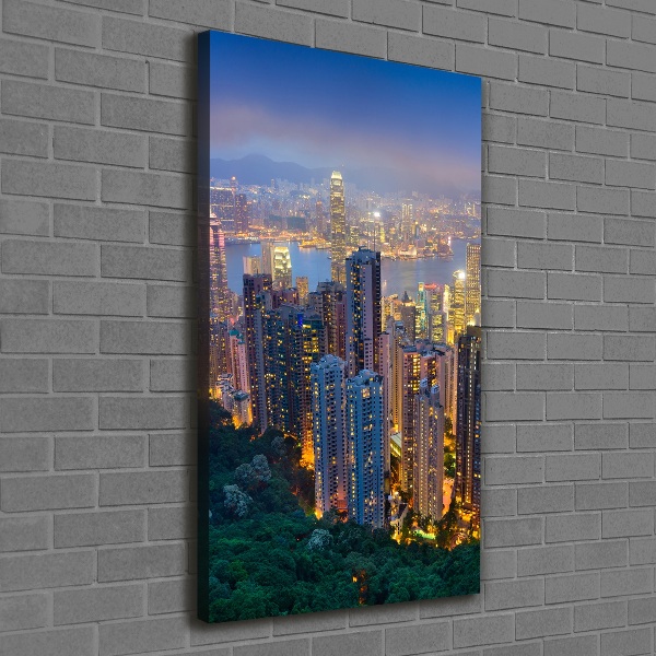 Wall art canvas Hong Kong at night