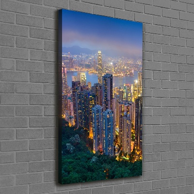 Wall art canvas Hong Kong at night