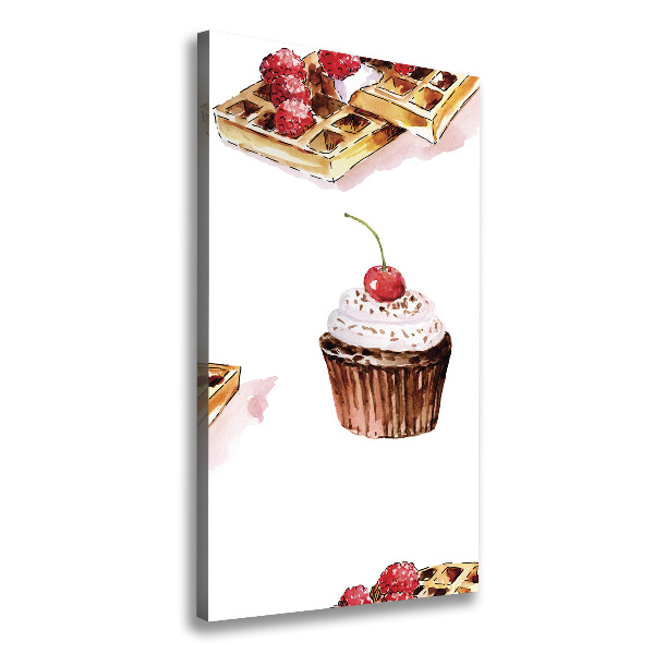 Canvas print Muffins and waffles