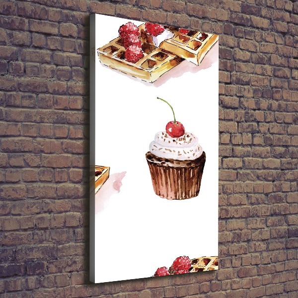 Canvas print Muffins and waffles