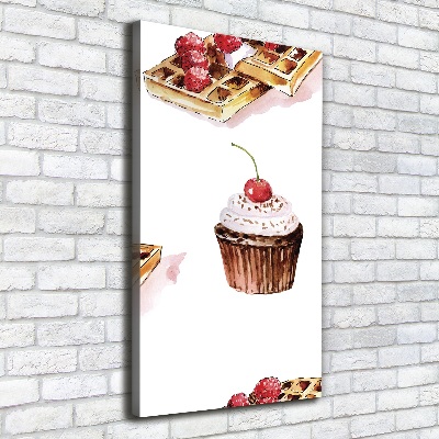 Canvas print Muffins and waffles