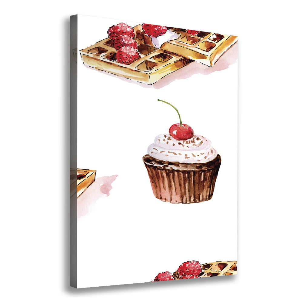 Canvas print Muffins and waffles