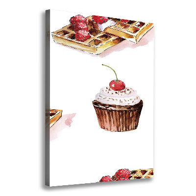 Canvas print Muffins and waffles