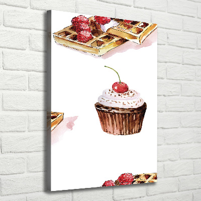 Canvas print Muffins and waffles