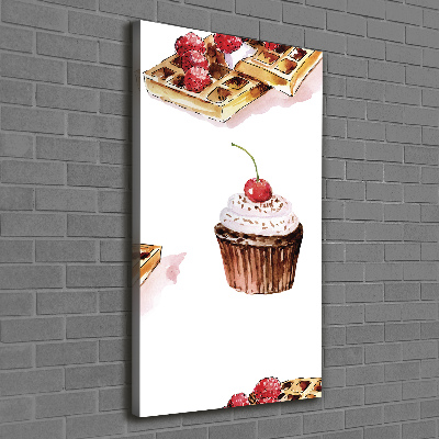 Canvas print Muffins and waffles