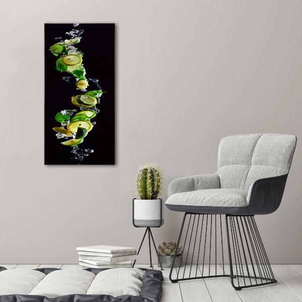 Large canvas wall art Lime and lemons