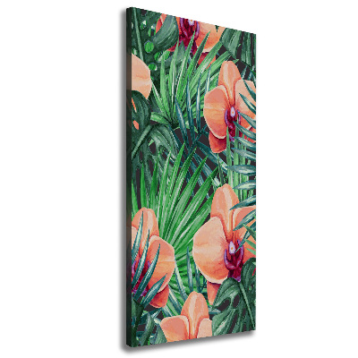 Canvas print Orchid and palm trees