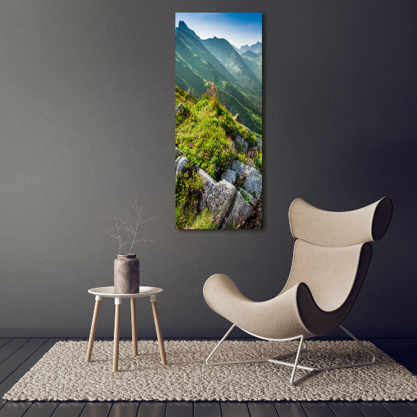 Wall art canvas large Mountains in the summer