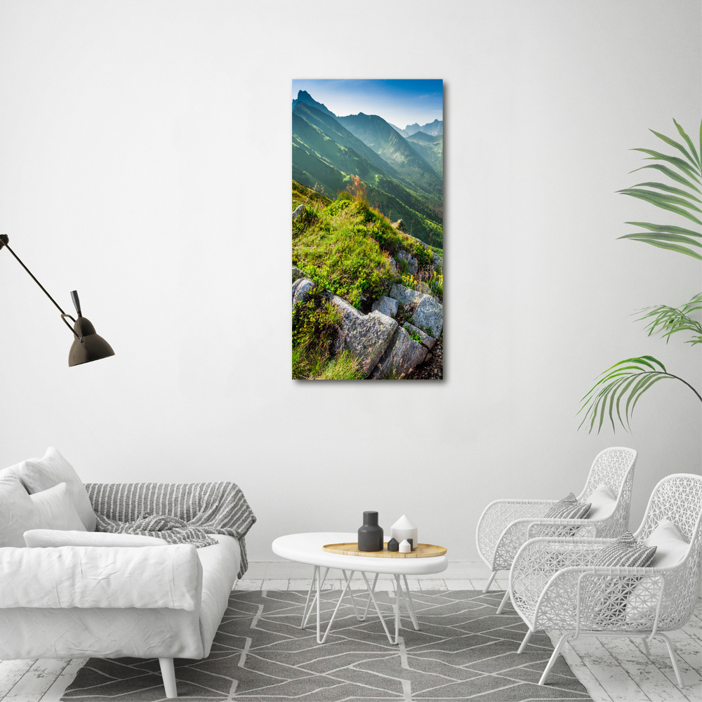 Wall art canvas large Mountains in the summer