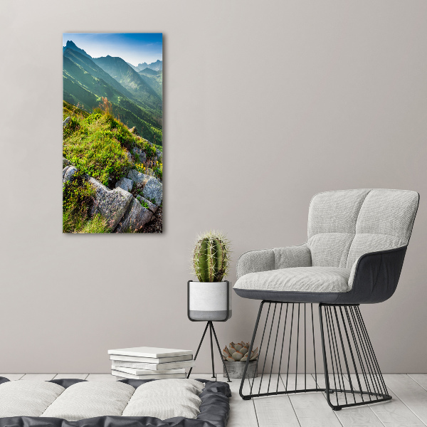 Wall art canvas large Mountains in the summer