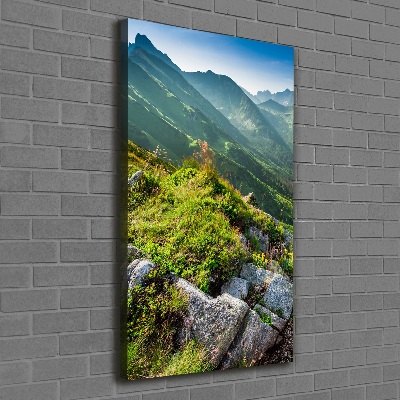 Wall art canvas large Mountains in the summer