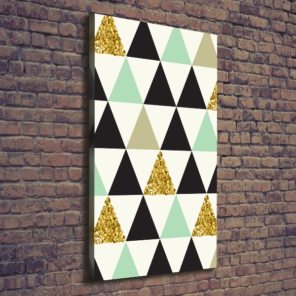 Wall art canvas large Colorful triangles