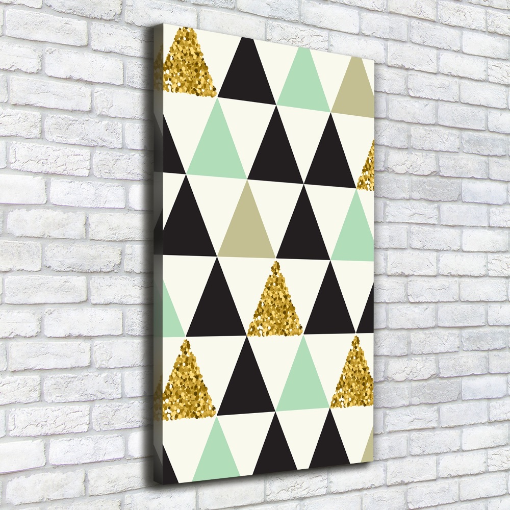 Wall art canvas large Colorful triangles