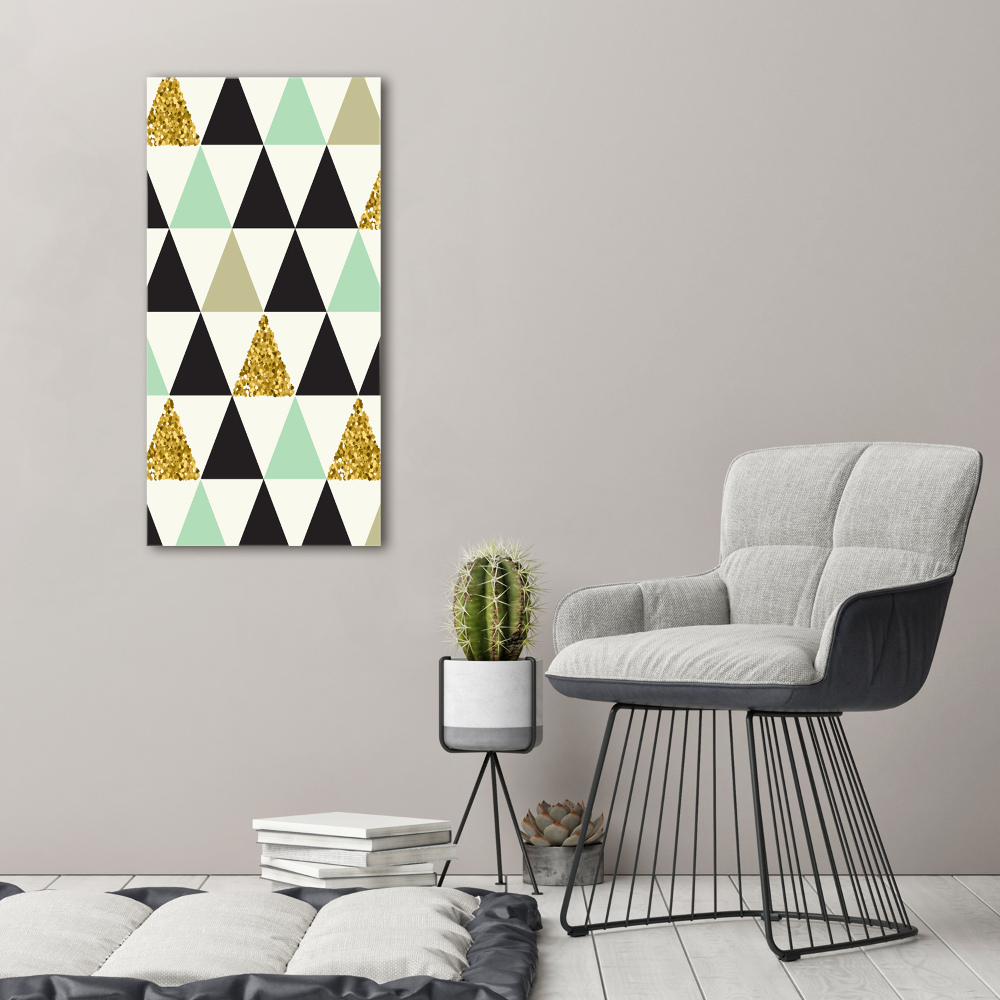 Wall art canvas large Colorful triangles