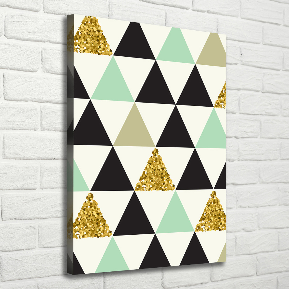 Wall art canvas large Colorful triangles